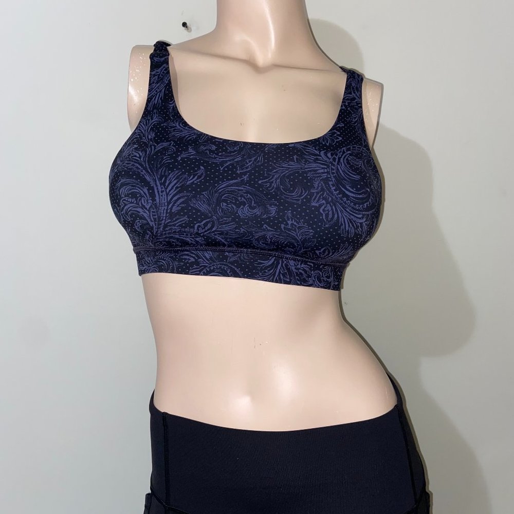 Lululemon Navy Floral Energy Bra - Size 2